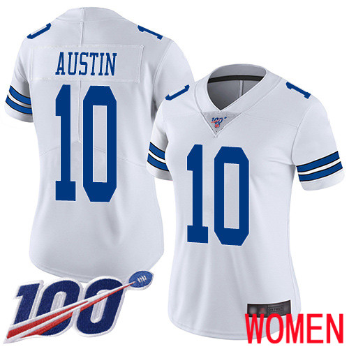 Women Dallas Cowboys Limited White Tavon Austin Road #10 100th Season Vapor Untouchable NFL Jersey